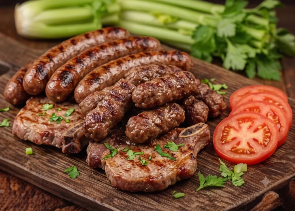 Rostiljski proizvodi na dasci